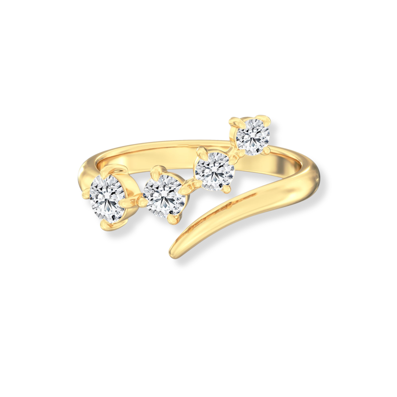 Round Lab Grown Diamond 3/4ctw. Bypass Fashion Ring in 14k Yellow Gold image number null